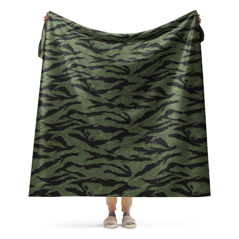 Tiger Stripe ARVN Ranger CAMO Sherpa Blanket - 60″×80″