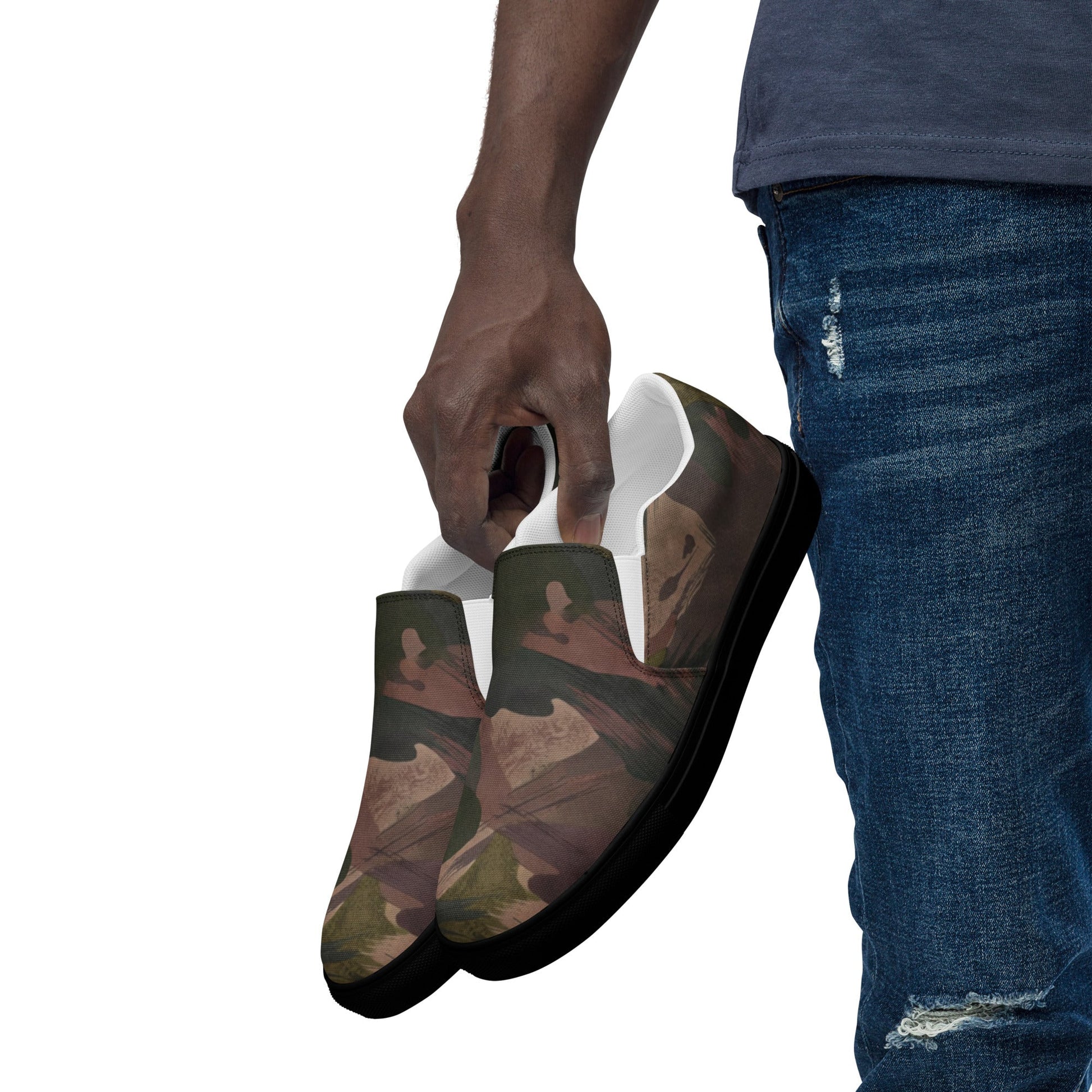 South Vietnamese DPM ARVN Airborne Brushstroke CAMO Mens Slip-On Canvas Shoes