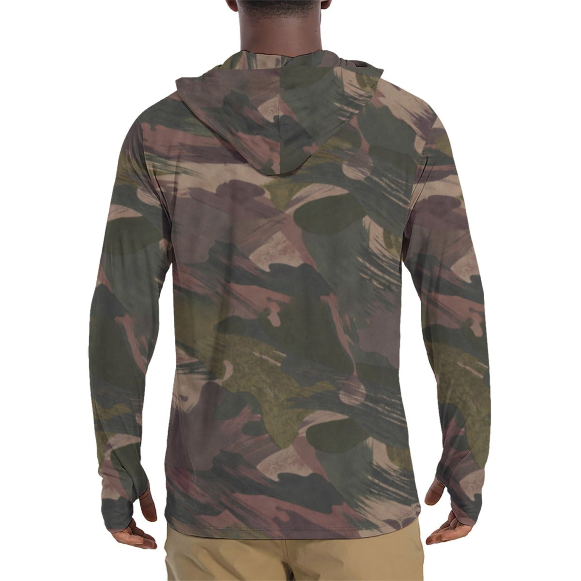 South Vietnamese DPM ARVN Airborne Brushstroke CAMO Mens Sunscreen Sports Hoodie With Thumb Holes