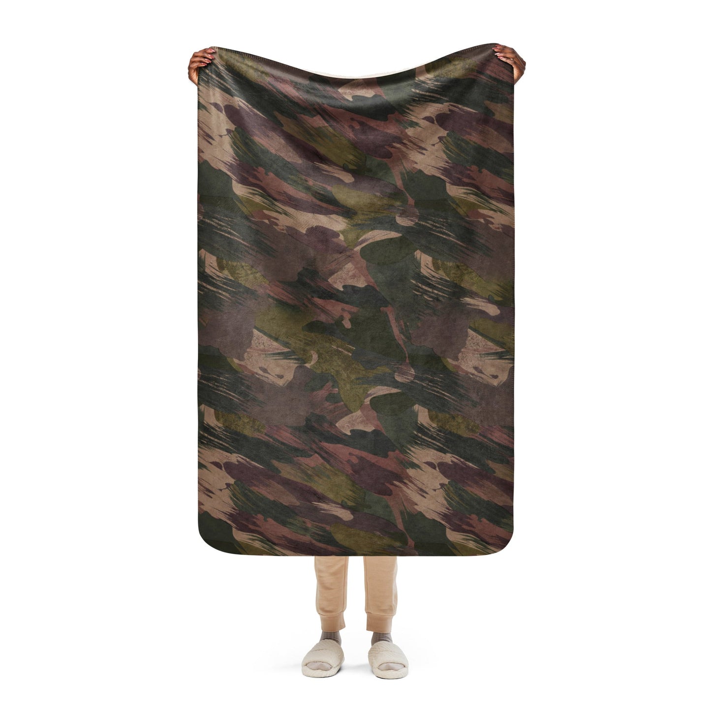 South Vietnamese DPM ARVN Airborne Brushstroke CAMO Sherpa Blanket - 37″×57″