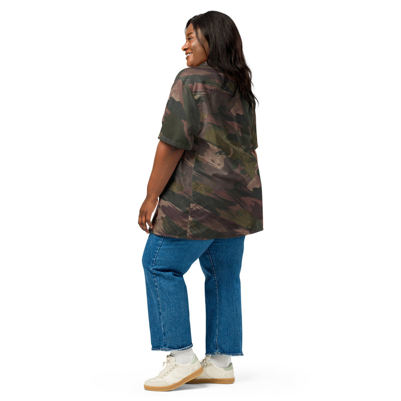 Brushstroke ARVN Airborne CAMO Unisex Short-Sleeve Button Shirt - Button-Up
