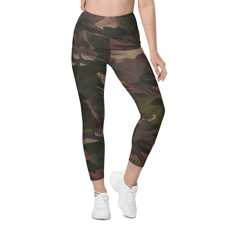 Brushstroke ARVN Airborne CAMO Womens Leggings with Pockets - Women