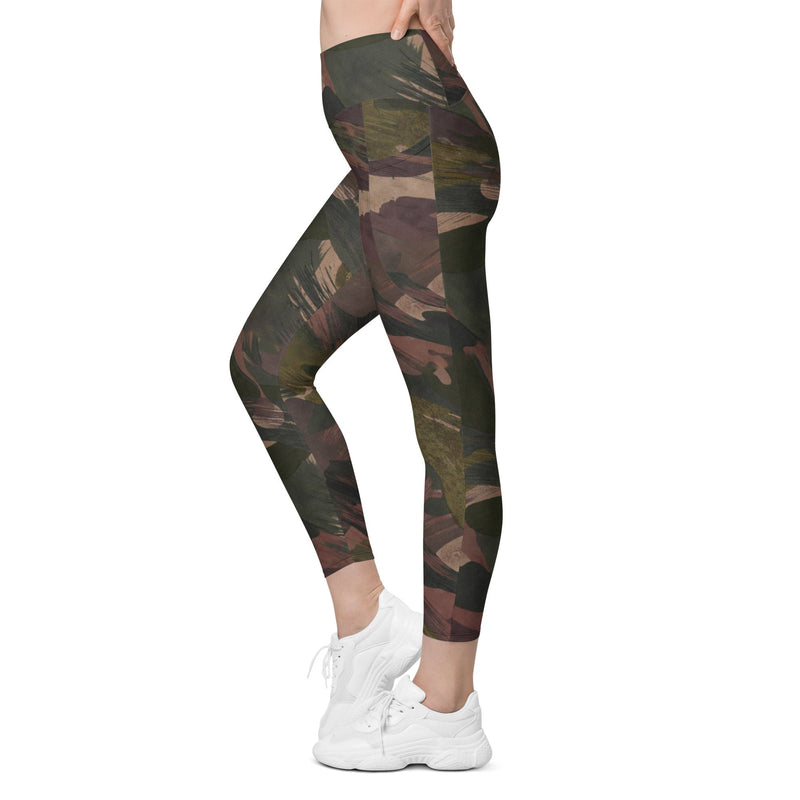 Brushstroke ARVN Airborne CAMO Womens Leggings with Pockets - Women