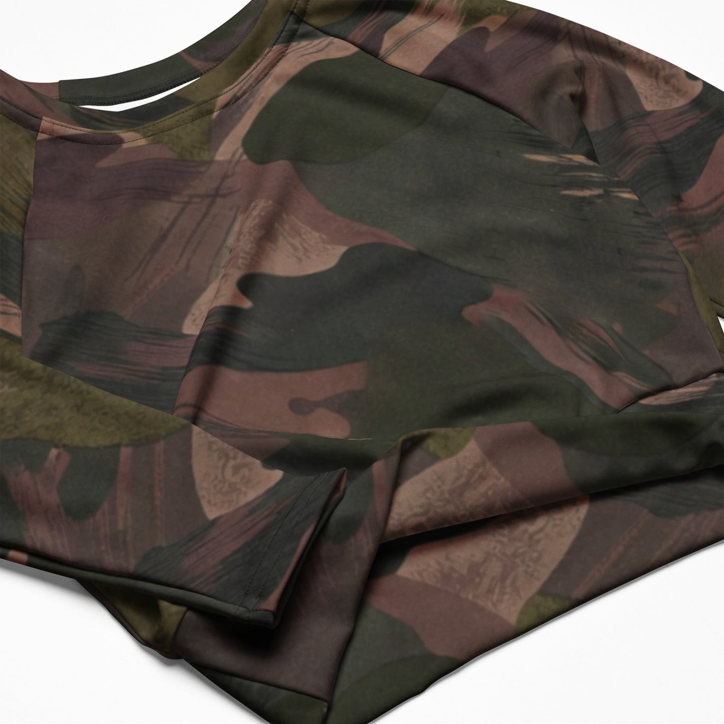 South Vietnamese DPM ARVN Airborne Brushstroke CAMO Womens Long-Sleeve Crop Top