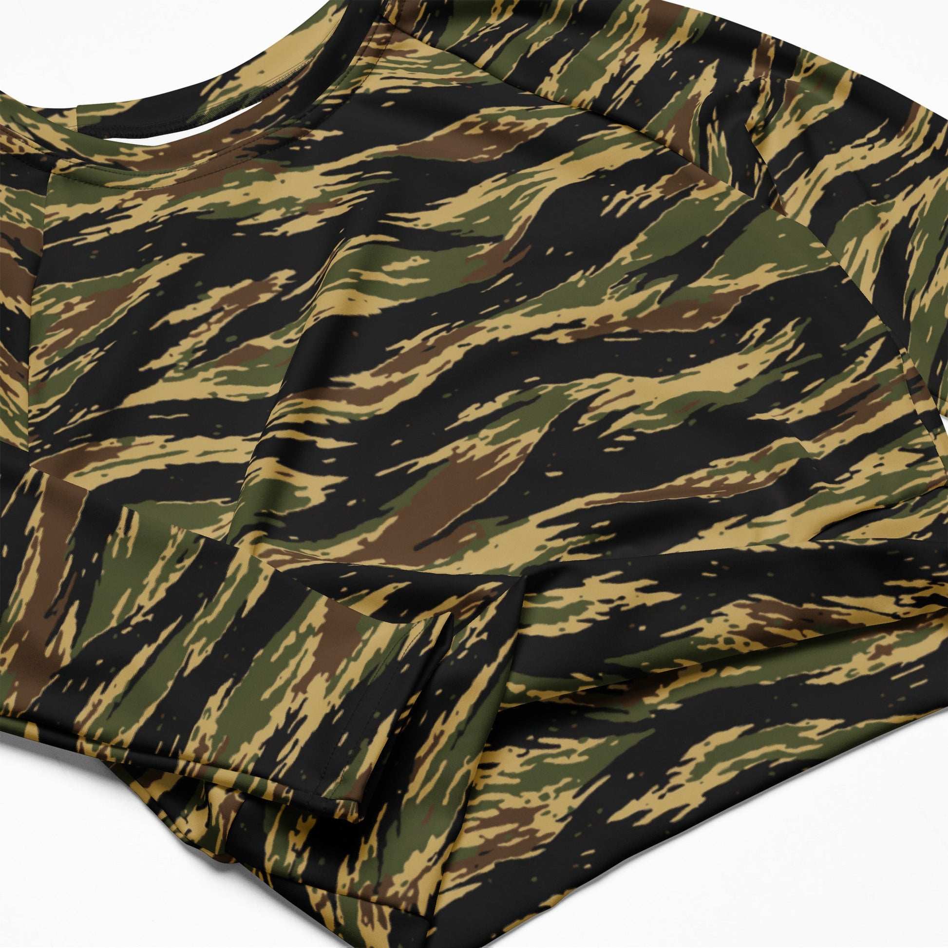 South Vietnamese Early War Tiger Stripe CAMO Womens Long-Sleeve Crop Top