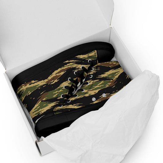 South Vietnamese Early War Tiger Stripe CAMO Mens High-Top Canvas Shoes