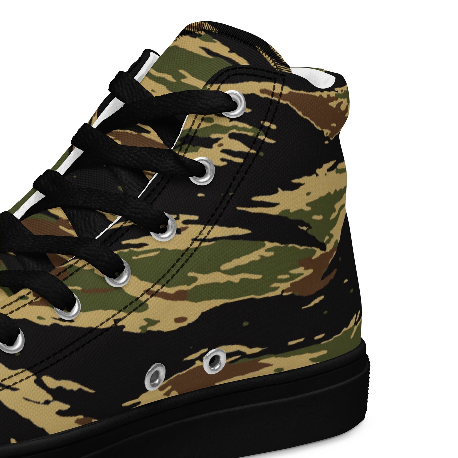 South Vietnamese Early War Tiger Stripe CAMO Mens High-Top Canvas Shoes