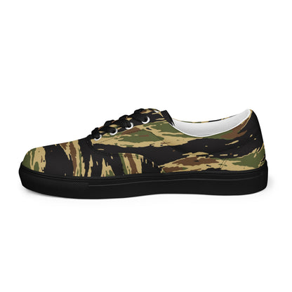 South Vietnamese Early War Tiger Stripe CAMO Mens Lace-Up Canvas Shoes - Lace-up