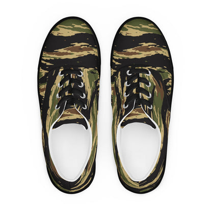 South Vietnamese Early War Tiger Stripe CAMO Mens Lace-Up Canvas Shoes - Lace-up