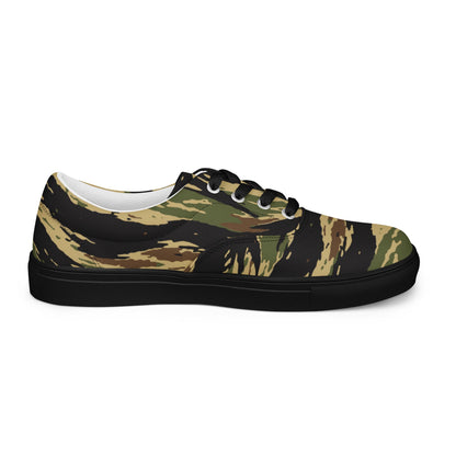 South Vietnamese Early War Tiger Stripe CAMO Mens Lace-Up Canvas Shoes - Lace-up