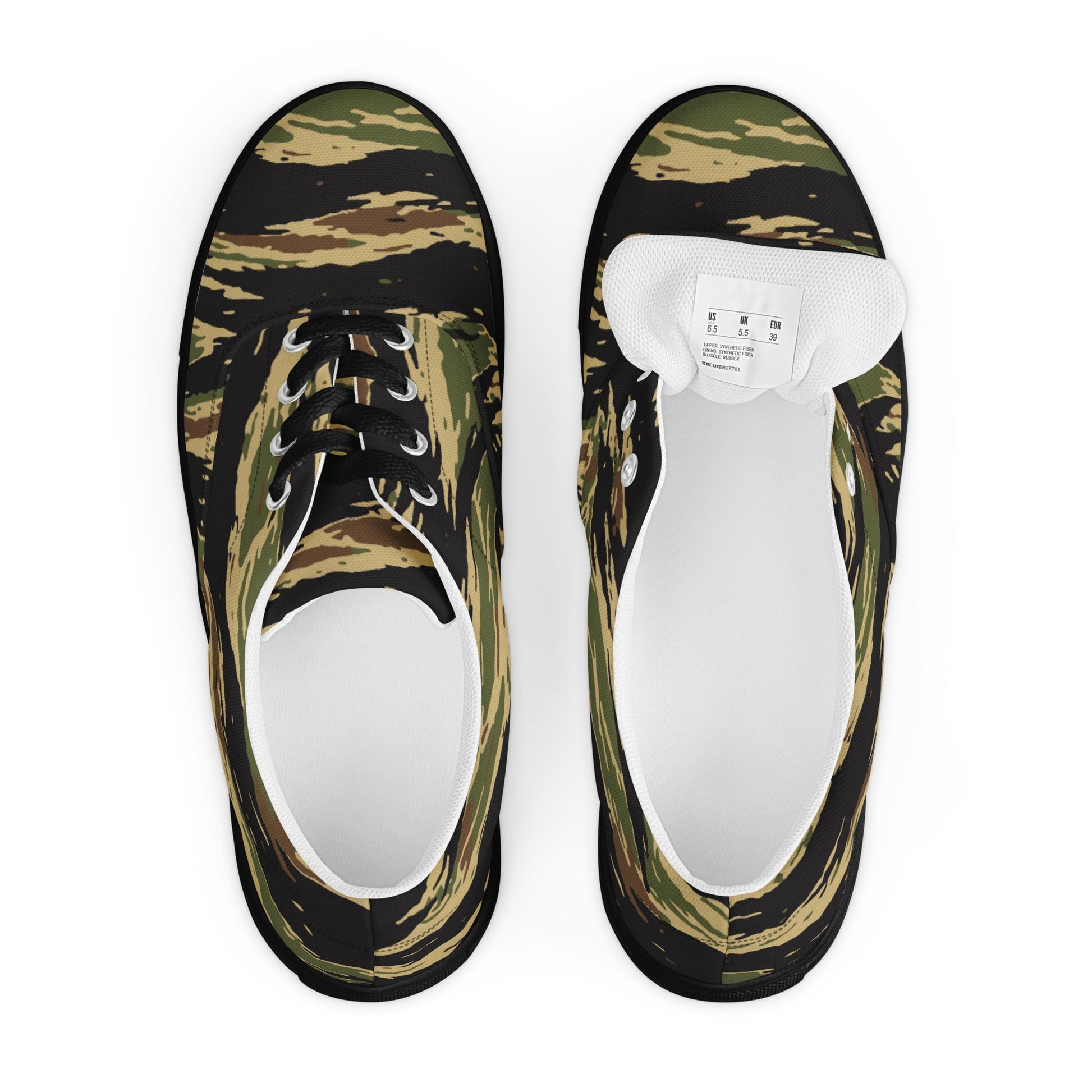South Vietnamese Early War Tiger Stripe CAMO Mens Lace-Up Canvas Shoes - Lace-up