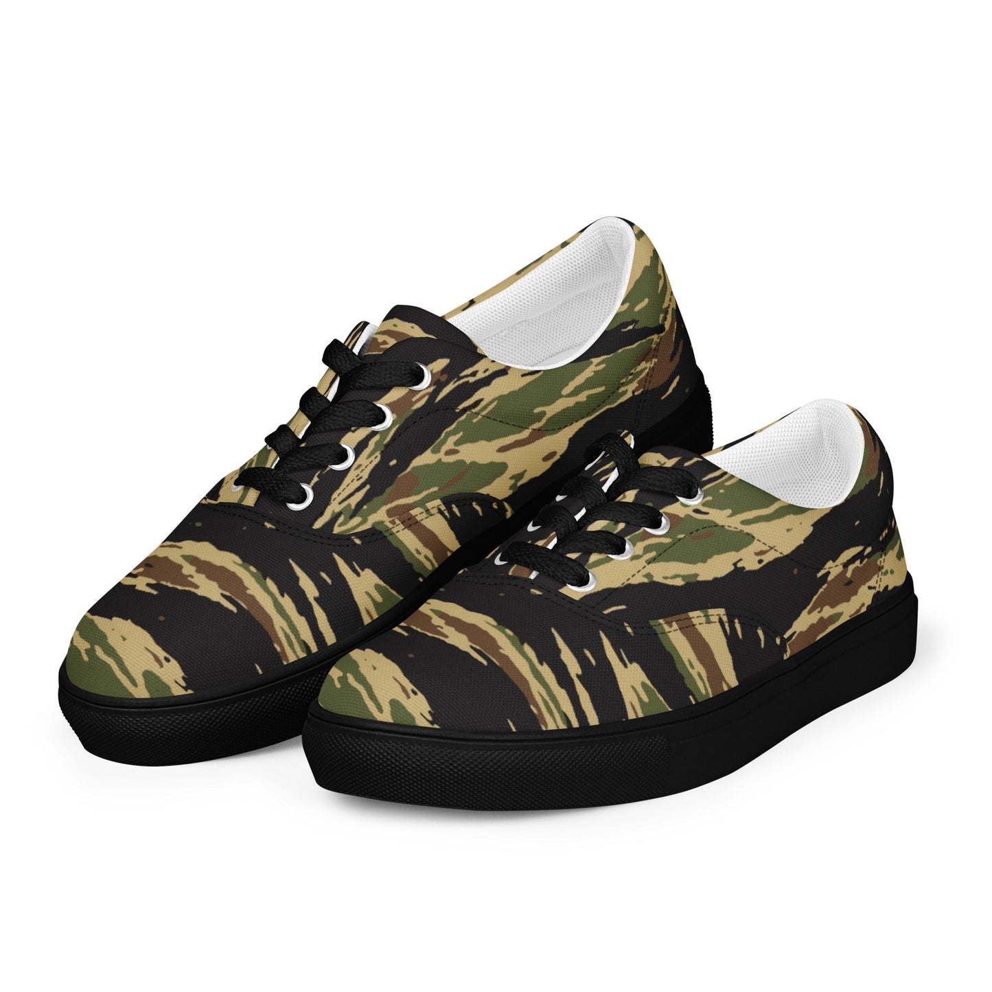 South Vietnamese Early War Tiger Stripe CAMO Mens Lace-Up Canvas Shoes - Lace-up