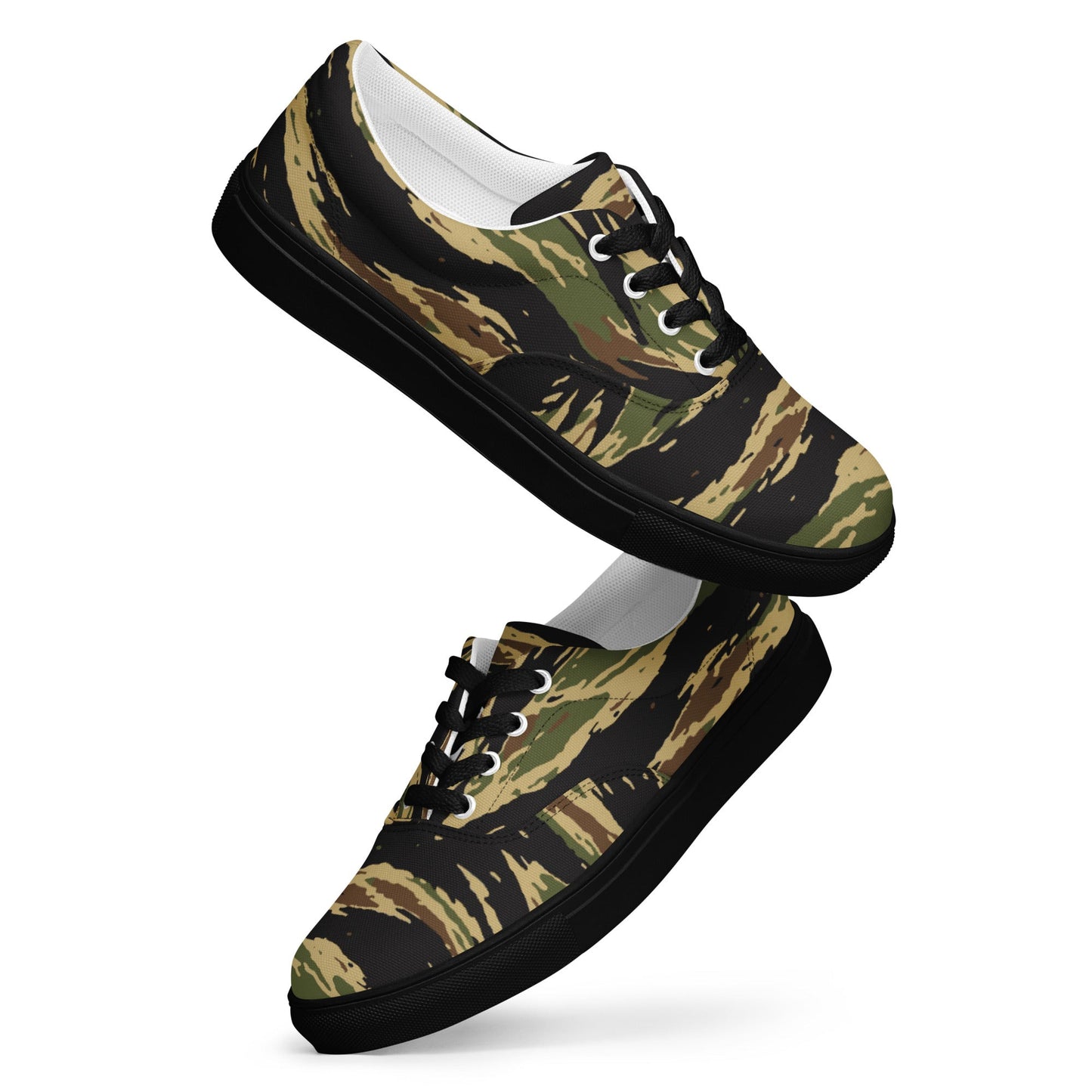 South Vietnamese Early War Tiger Stripe CAMO Mens Lace-Up Canvas Shoes - Lace-up