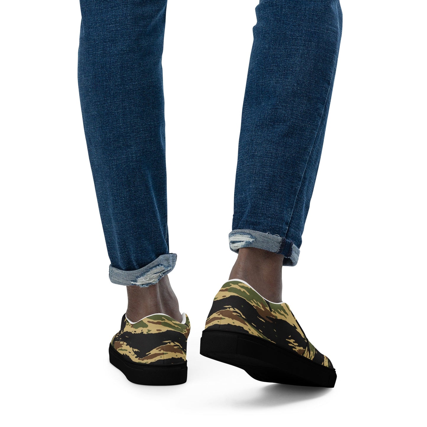 South Vietnamese Early War Tiger Stripe CAMO Mens Slip-On Canvas Shoes