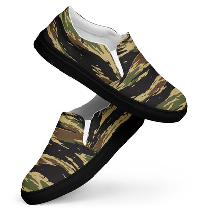 South Vietnamese Early War Tiger Stripe CAMO Mens Slip-On Canvas Shoes