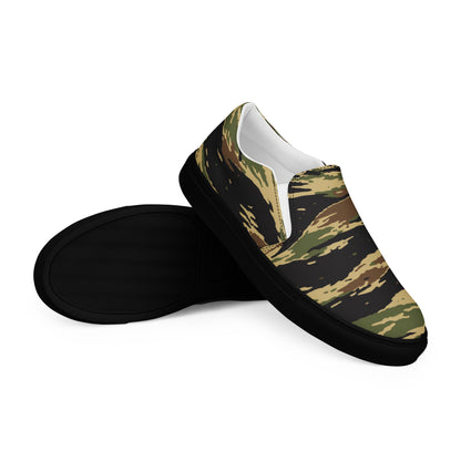 South Vietnamese Early War Tiger Stripe CAMO Mens Slip-On Canvas Shoes
