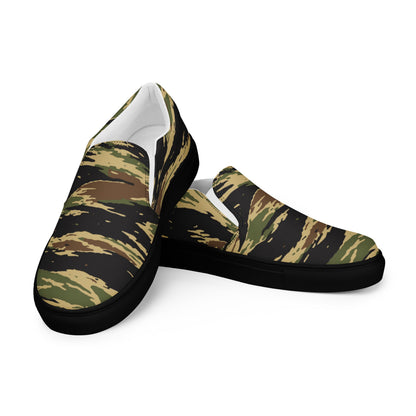 South Vietnamese Early War Tiger Stripe CAMO Mens Slip-On Canvas Shoes - 5