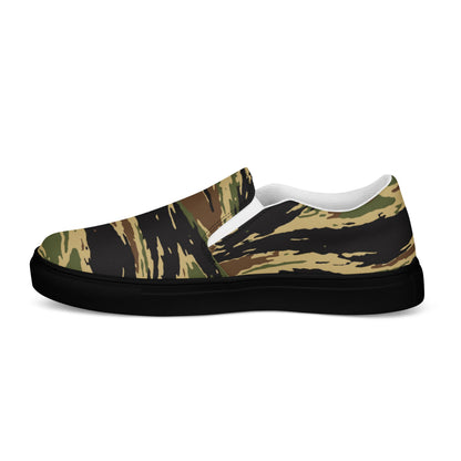 South Vietnamese Early War Tiger Stripe CAMO Mens Slip-On Canvas Shoes