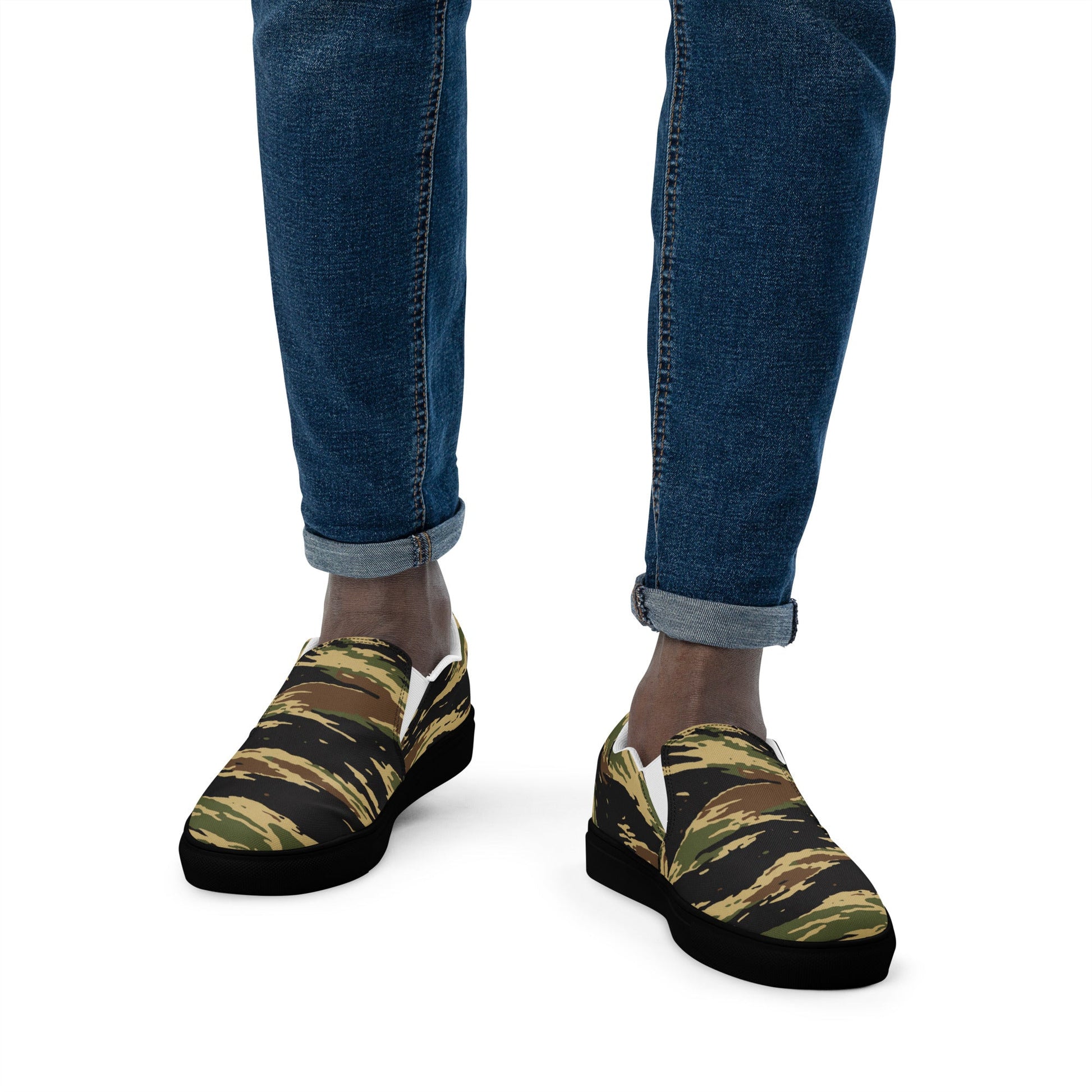 South Vietnamese Early War Tiger Stripe CAMO Mens Slip-On Canvas Shoes