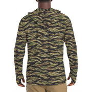 Tiger Stripe Early War CAMO Mens Sunscreen Sports Hoodie With Thumb Holes