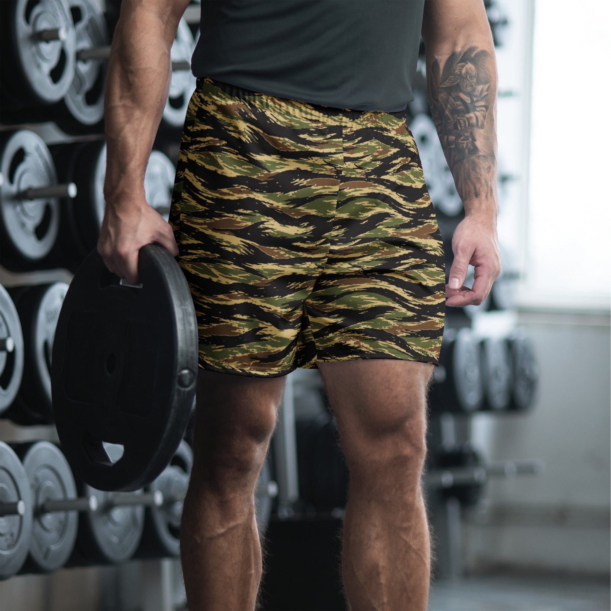 South Vietnamese Early War Tiger Stripe CAMO Unisex Athletic Long Shorts - 2XS