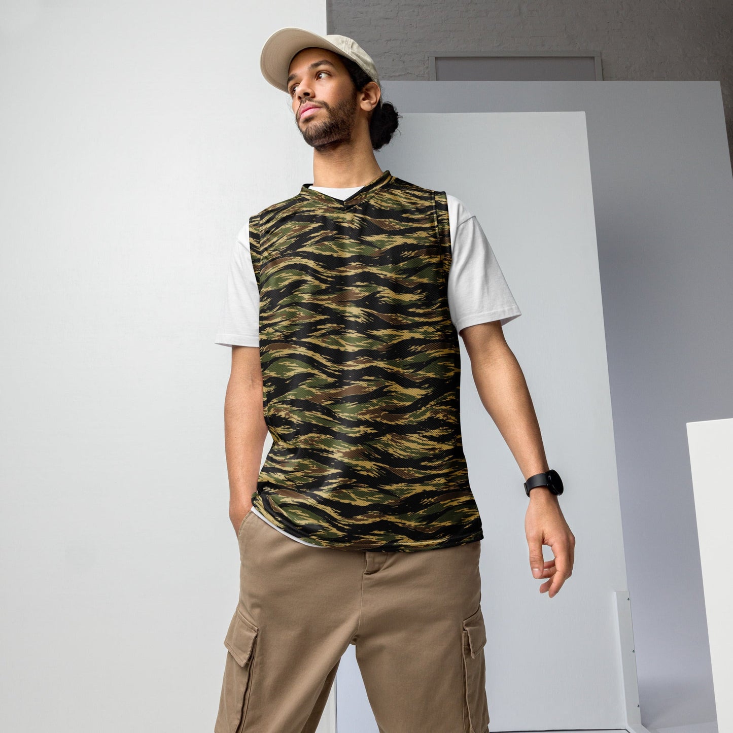 South Vietnamese Early War Tiger Stripe CAMO Unisex Basketball Jersey - 2XS