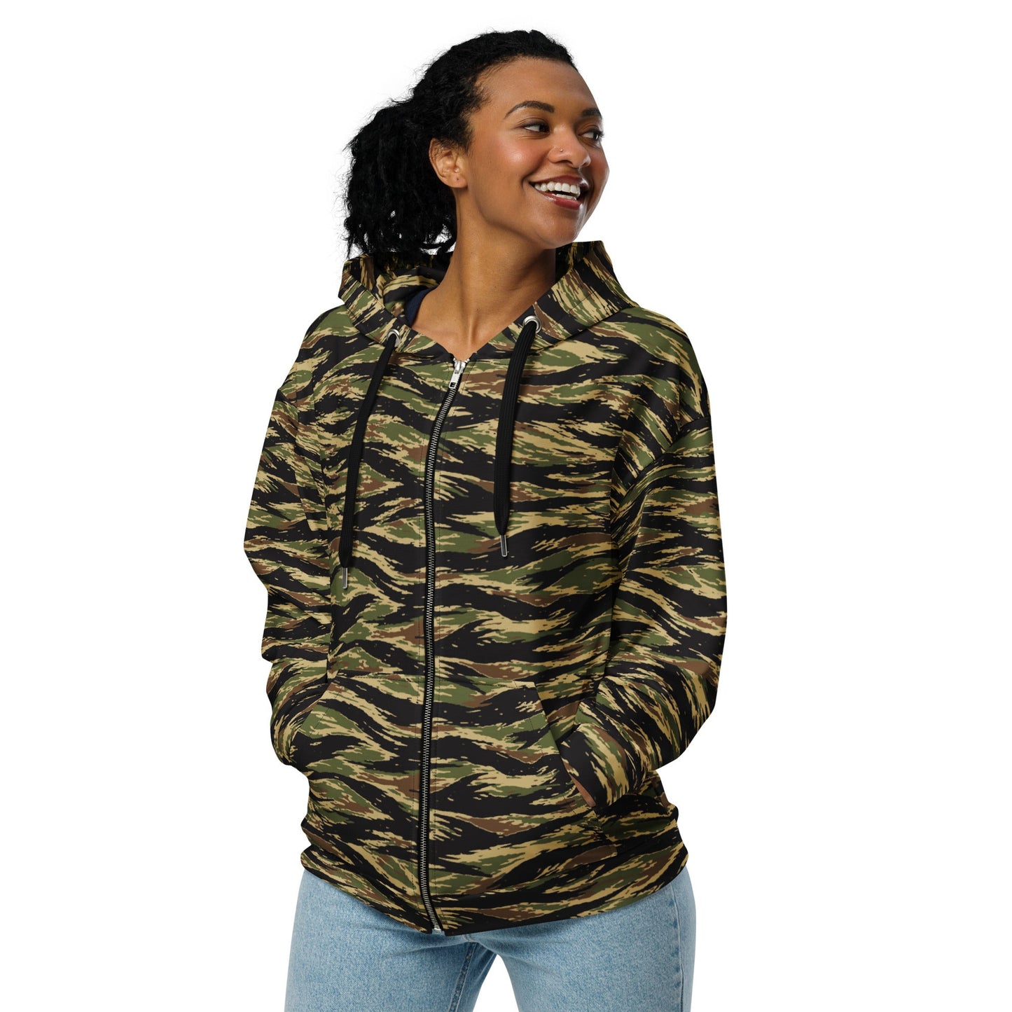 South Vietnamese Early War Tiger Stripe CAMO Unisex Zip Hoodie