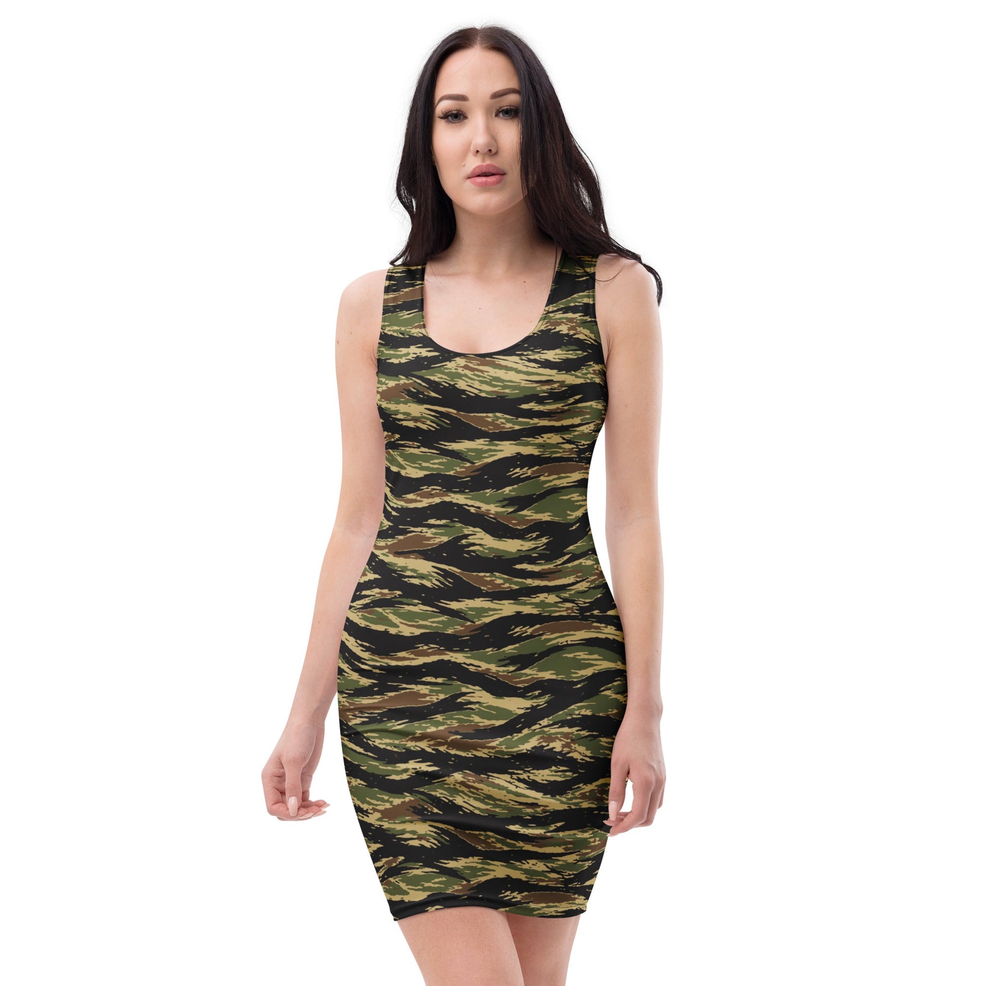South Vietnamese Early War Tiger Stripe CAMO Womens Bodycon Dress - XS