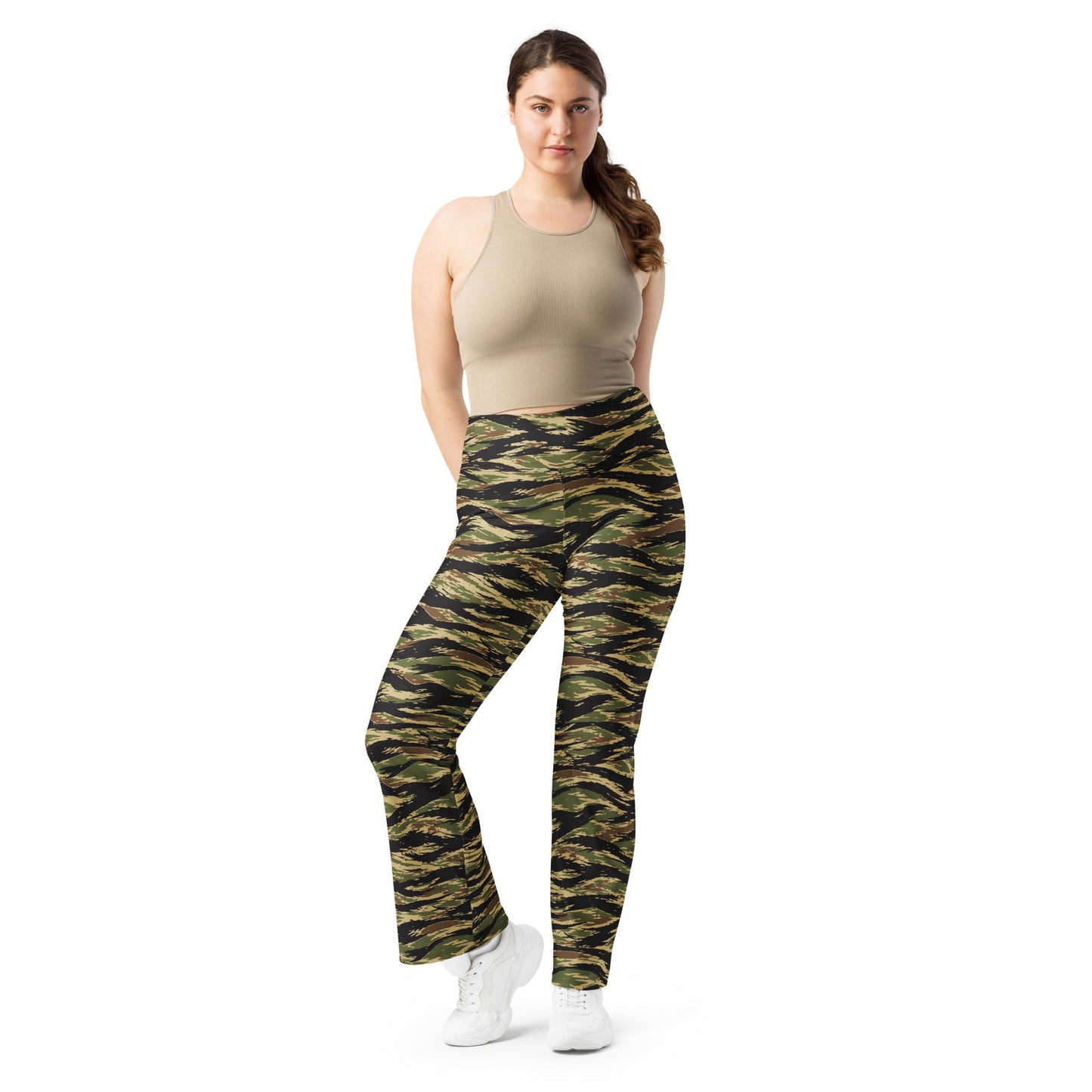 South Vietnamese Early War Tiger Stripe CAMO Womens Flare Leggings