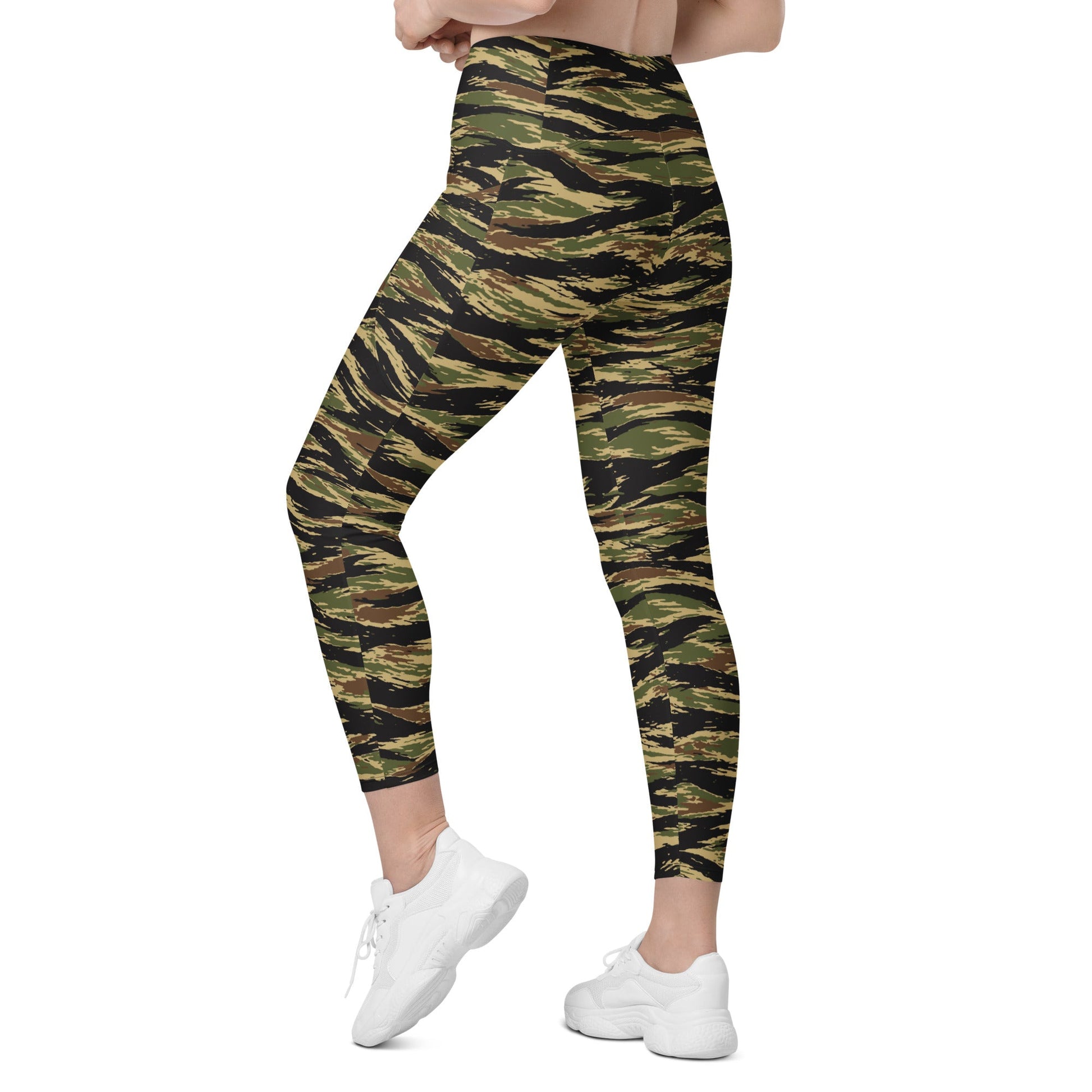 South Vietnamese Early War Tiger Stripe CAMO Womens Leggings with Pockets