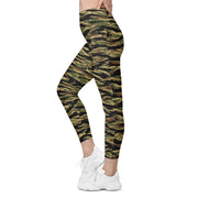Tiger Stripe Early War CAMO Womens Leggings with Pockets - Women