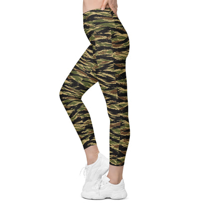 South Vietnamese Early War Tiger Stripe CAMO Womens Leggings with Pockets