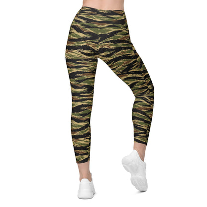 South Vietnamese Early War Tiger Stripe CAMO Womens Leggings with Pockets