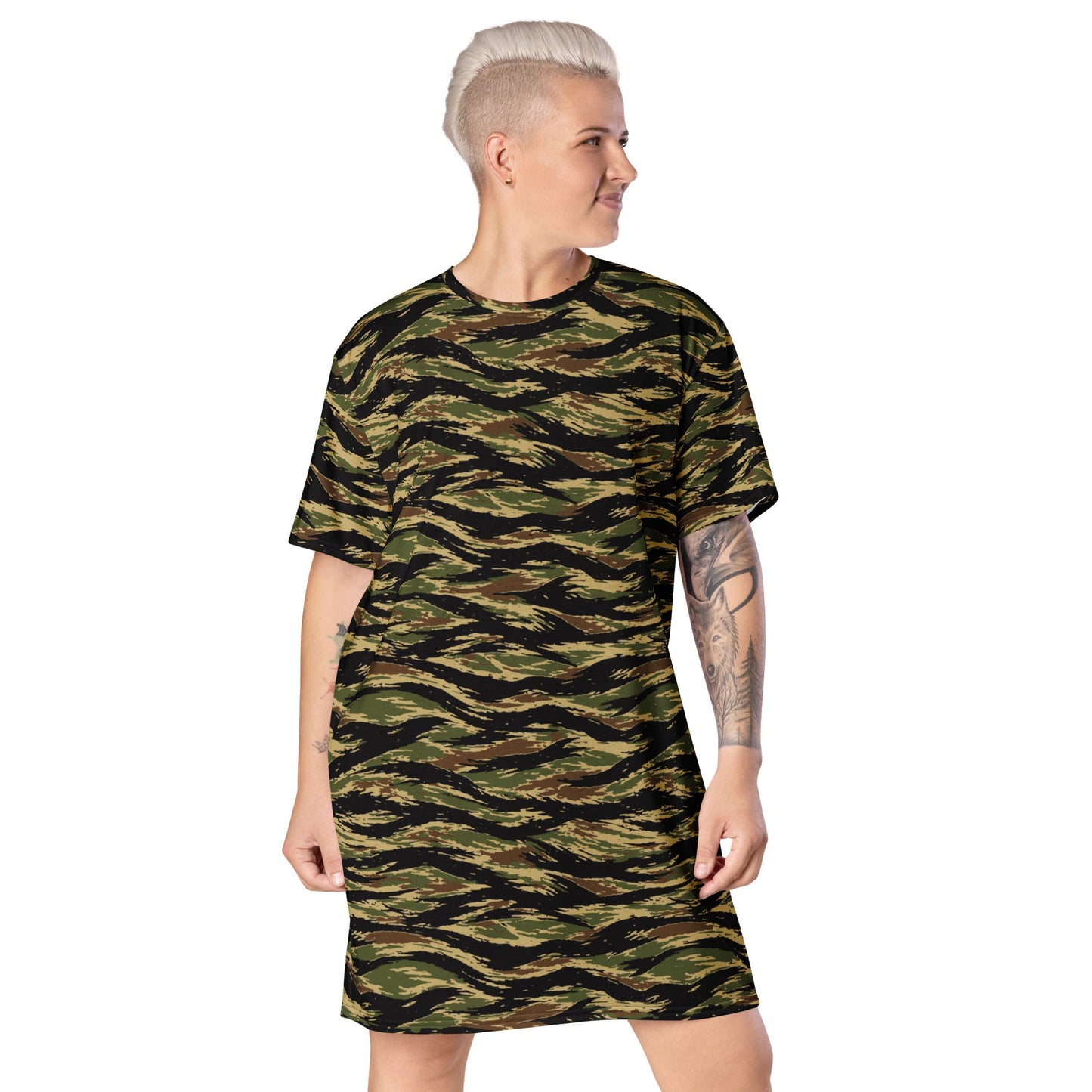 South Vietnamese Early War Tiger Stripe CAMO Womens T-Shirt Dress
