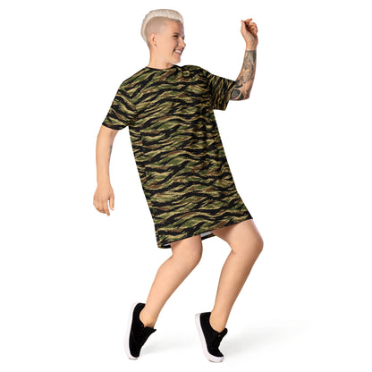 South Vietnamese Early War Tiger Stripe CAMO Womens T-Shirt Dress
