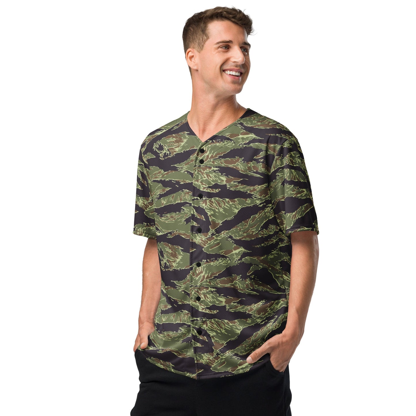 South Vietnamese Marine Corps Tiger Stripe CAMO baseball jersey - Baseball Jerseys