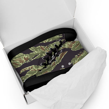 South Vietnamese Marine Corps Tiger Stripe CAMO Mens High-Top Canvas Shoes