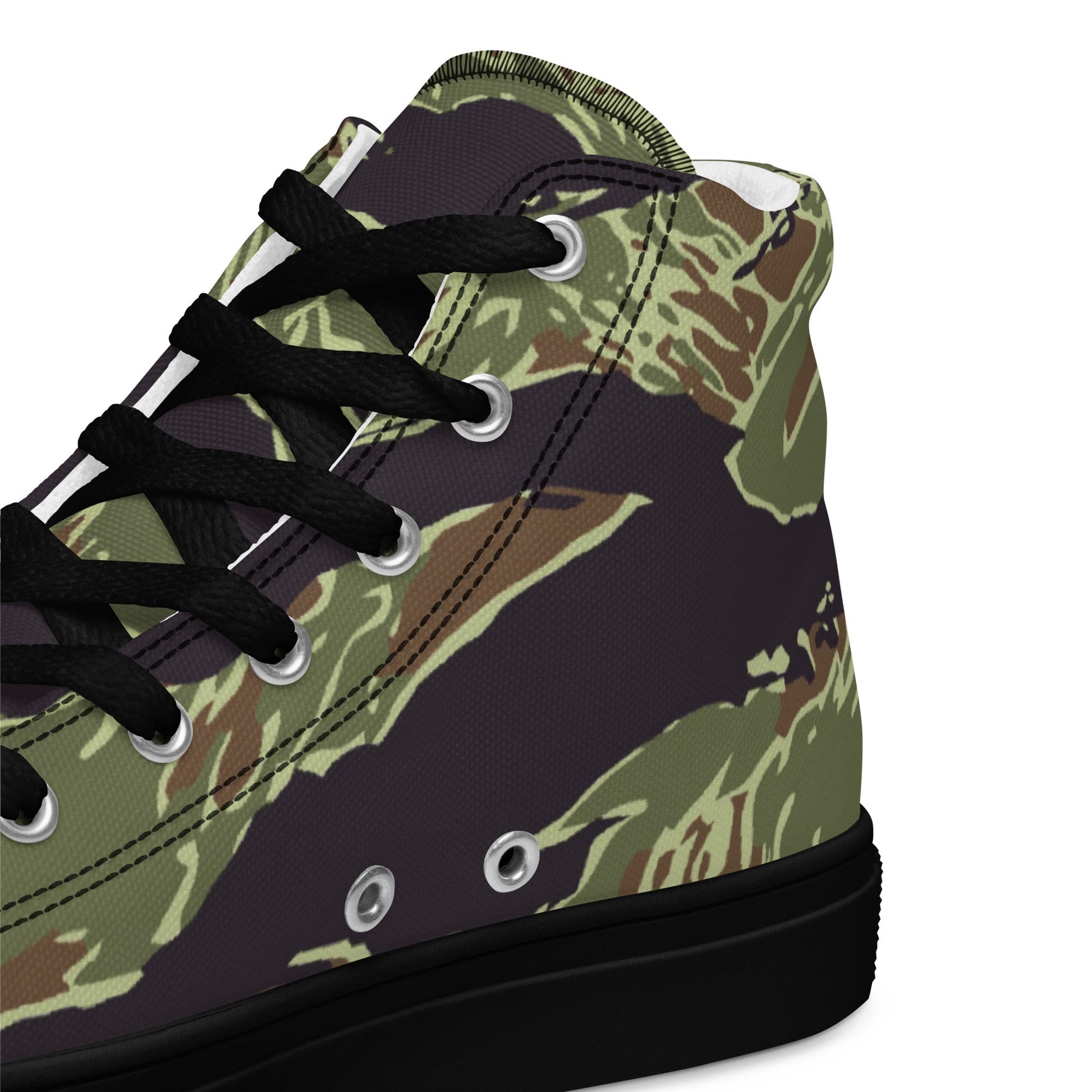 South Vietnamese Marine Corps Tiger Stripe CAMO Mens High-Top Canvas Shoes