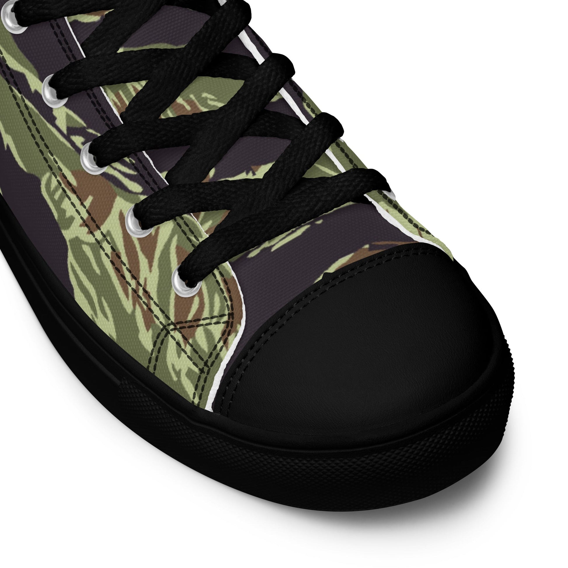 South Vietnamese Marine Corps Tiger Stripe CAMO Mens High-Top Canvas Shoes