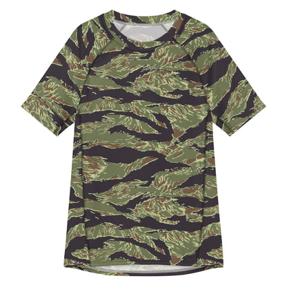 South Vietnamese Marine Corps Tiger Stripe CAMO Mens Short-Sleeve Rash Guard - 2XS - Short-sleeve Guards