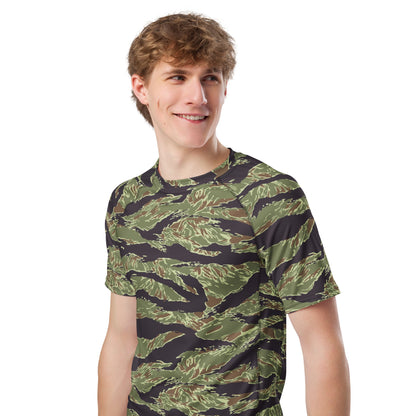 South Vietnamese Marine Corps Tiger Stripe CAMO Mens Short-Sleeve Rash Guard - Short-sleeve Guards