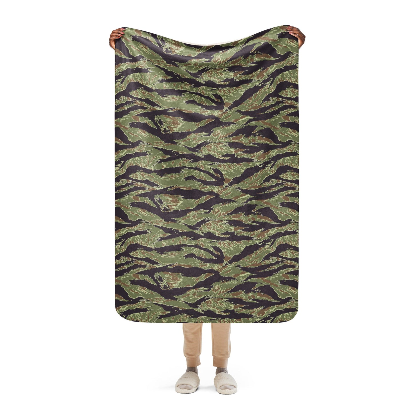 South Vietnamese Marine Corps Tiger Stripe CAMO Sherpa Blanket - 37″×57″