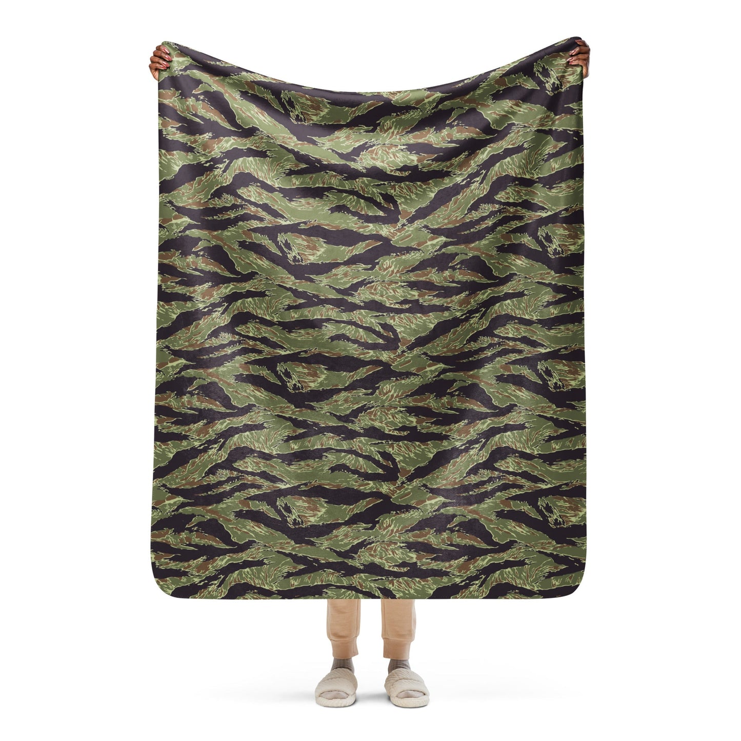 South Vietnamese Marine Corps Tiger Stripe CAMO Sherpa Blanket - 50″×60″