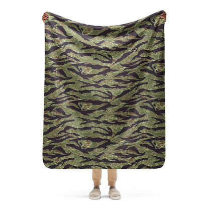 South Vietnamese Marine Corps Tiger Stripe CAMO Sherpa Blanket - 50″×60″