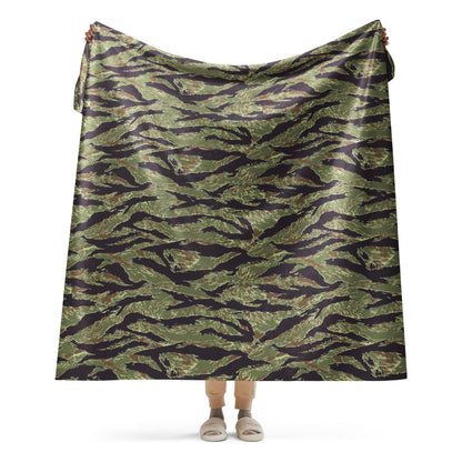 South Vietnamese Marine Corps Tiger Stripe CAMO Sherpa Blanket - 60″×80″