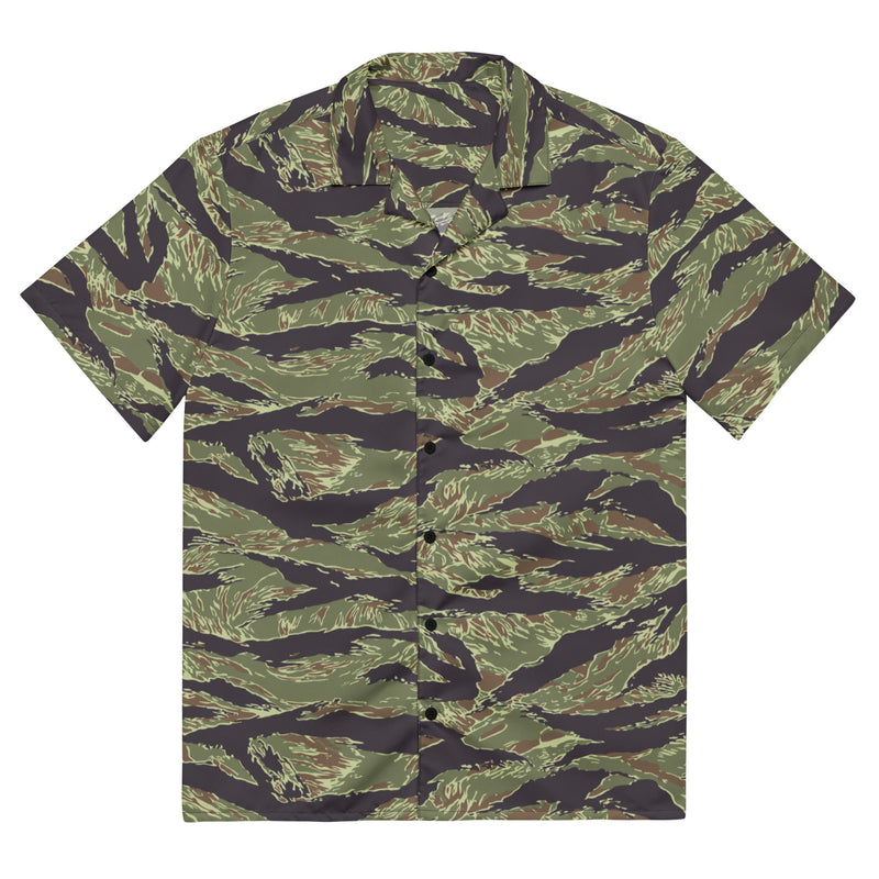 Tiger Stripe Vietnam Marine CAMO Unisex Short-Sleeve Button Shirt - 2XS