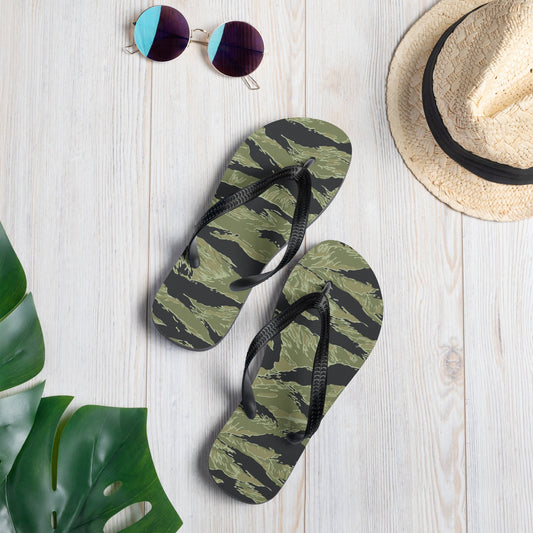 South Vietnamese Sea Wave Tiger Stripe CAMO Flip-Flops - S