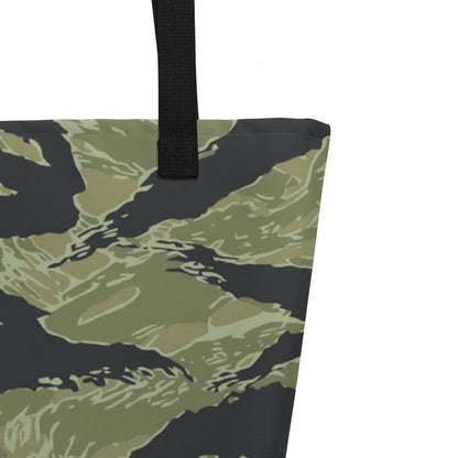 South Vietnamese Sea Wave Tiger Stripe CAMO Large Tote Bag