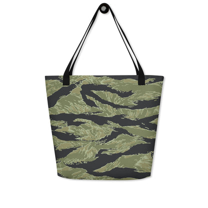 South Vietnamese Sea Wave Tiger Stripe CAMO Large Tote Bag