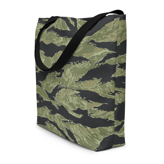 South Vietnamese Sea Wave Tiger Stripe CAMO Large Tote Bag